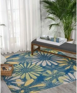 Brand new 😉 Nourison Home & Garden Botanical Blue 7'9" X 10'10" Indoor Outdoor Area Rug 🔔