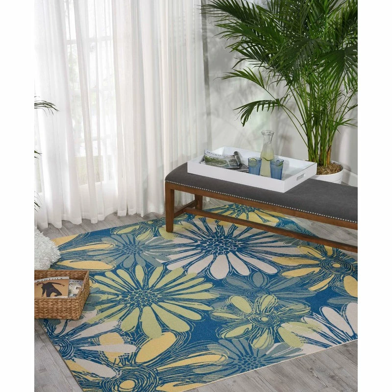 Brand new 😉 Nourison Home & Garden Botanical Blue 7'9" X 10'10" Indoor Outdoor Area Rug 🔔 1 Brand new 😉 Nourison Home & Garden Botanical Blue 7'9" X 10'10" Indoor Outdoor Area Rug 🔔