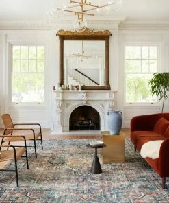 New 🌟 Loloi Rugs Margot Oriental Terracotta/Lagoon Area Rug, 5'0"x7'6" ⭐