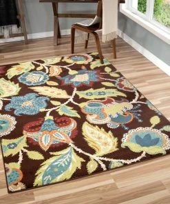 Best Pirce ⭐ Orian Rugs Orian Veranda Indoor/Outdoor Ethridge Area Rug, Brown, 5'2"x7'6" 👏