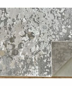 Brand new 💯 Feizy Rugs Weave & Wander Orin Modern Metallic Fluid Rug, Silver/Gray, 5'x8' 🎁 -Cheap Rugs Store 5e511191018620da 4350 w800 h800 b0 p0