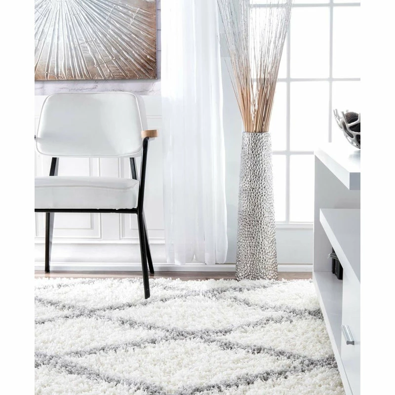 Coupon 🔔 NuLOOM Soft And Plush Diamond Trellis Moroccan Lattice Shag Rug, 9'2"x12' ✨ 6 Coupon 🔔 NuLOOM Soft And Plush Diamond Trellis Moroccan Lattice Shag Rug, 9'2"x12' ✨ - Image 6