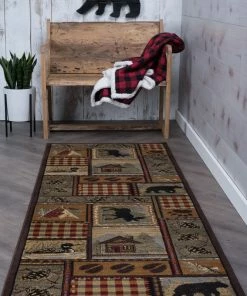 Wholesale ๐ Tayse Rugs Homespun Cabin Novelty Lodge Pattern Multicolor Runner Rug, 2.7'x7' ๐งจ
