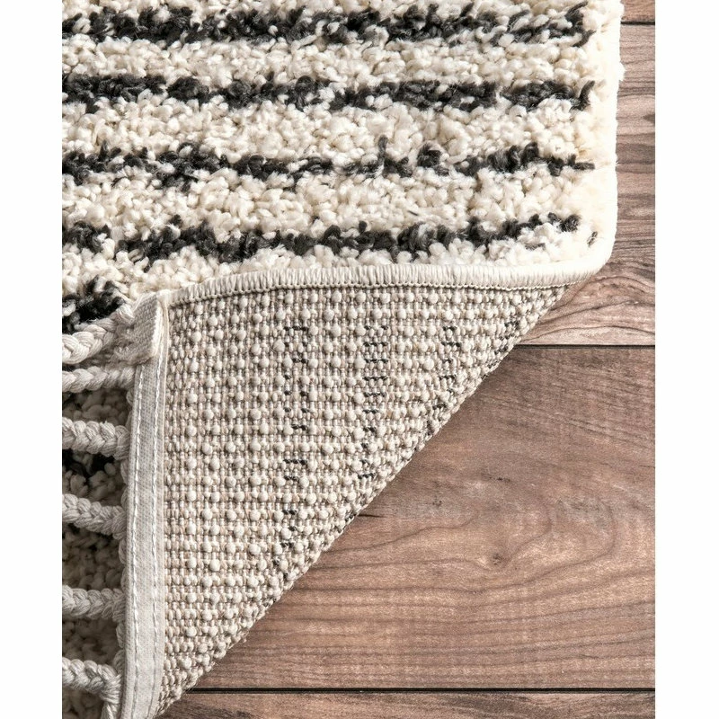 Deals 🧨 NuLOOM Striped Shag Area Rug, Off White, 6'7"x9' 🤩 6 Deals 🧨 NuLOOM Striped Shag Area Rug, Off White, 6'7"x9' 🤩 - Image 6