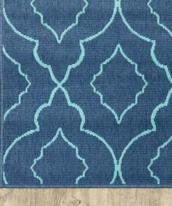 Buy 😀 Newcastle Home Madelina Lattice Navy And Blue Indoor Or Outdoor Area Rug, 6'7"x9'6" ✨ -Cheap Rugs Store 62c1711e0ef507ef 7969 w800 h800 b0 p0