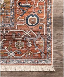 Cheapest 🔥 NuLOOM Ehtel Medallion Fringe Traditional Area Rug, Rust, 6'7"x9'4" 🔔 -Cheap Rugs Store 6531d9500e96409c 1169 w800 h800 b0 p0
