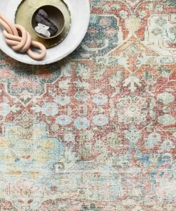 Best Sale 🎁 Loloi Rugs Vintage Inspired Printed Loren LQ-14 Brick/Multi Area Rug By Loloi, 7'6"x9'6" 🛒