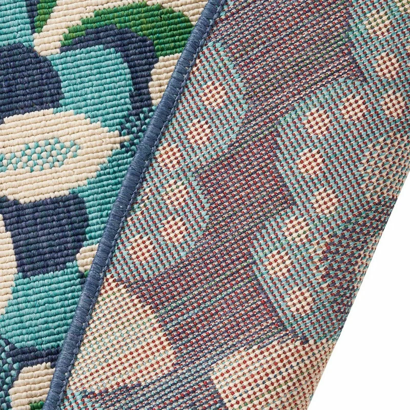 Best Sale 🔥 GDFStudio GDF Studio Sage Outdoor Floral Area Rug, Blue And Green, 7'10" Round 🤩 4 Best Sale 🔥 GDFStudio GDF Studio Sage Outdoor Floral Area Rug, Blue And Green, 7'10" Round 🤩 - Image 4