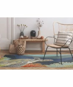 Cheap ❤️ Liora Manne Ravella Akumal Indoor/Outdoor Rug, Ocean, 2'6x4' 🔥