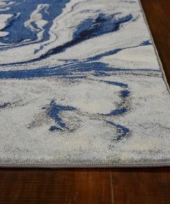 Outlet ✔️ KAS Rugs & Home Illusions 6201 Blue Watercolors Rug, 5'3"x7'7" ✔️
