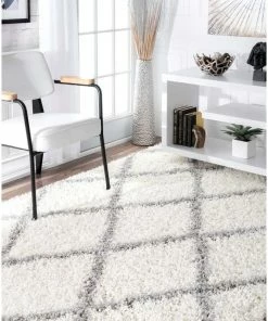 Best Pirce ๐งจ NuLOOM Soft And Plush Diamond Trellis Moroccan Lattice Shag Rug, 5'3"x7'6" ๐ฅ
