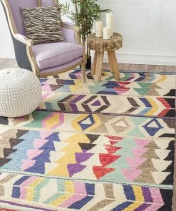 Best Sale 🤩 NuLOOM Hand-Tufted Tikal Geometric Rug, Multi, 5'x8' ✔️ -Cheap Rugs Store 70416ac50e964fcf 9405 w800 h800 b0 p0
