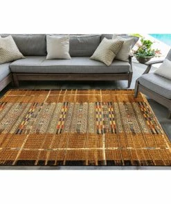 Brand new 🎉 Liora Manne Marina Tribal Stripe Indoor/Outdoor Rug, Gold, 6'6"x9'3" 👏 -Cheap Rugs Store 7301935d00d60e1d 9459 w800 h800 b0 p0