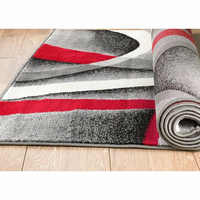 Best deal 🔥 Rug And Decor Inc. Summit Gray Red Abstract Area Rug, 7'4"x10'6" ❤️ 4 Best deal 🔥 Rug And Decor Inc. Summit Gray Red Abstract Area Rug, 7'4"x10'6" ❤️ - Image 4