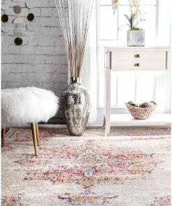 Discount ⭐ NuLOOM Sunny Wildflower Medallion Area Rug, Pink, 9'x12' 🧨 -Cheap Rugs Store 73f1f3d20e965f12 3273 w800 h800 b0 p0