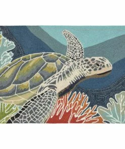 Cheap ❤️ Liora Manne Ravella Akumal Indoor/Outdoor Rug, Ocean, 2'6x4' 🔥 -Cheap Rugs Store 75a1c55a00d0a4ab 4819 w800 h800 b1 p0