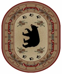 Wholesale 🎉 Mayberry Rugs Woodlands Bear Rug, 5'3"x7'3" Oval 🥰