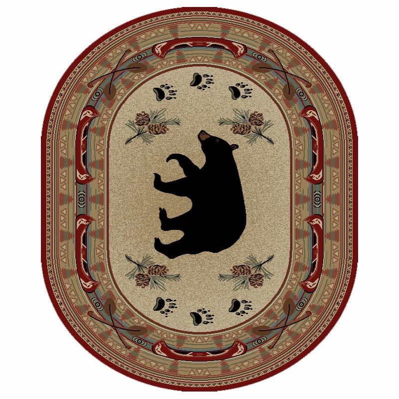 Wholesale 🎉 Mayberry Rugs Woodlands Bear Rug, 5'3"x7'3" Oval 🥰 1 Wholesale 🎉 Mayberry Rugs Woodlands Bear Rug, 5'3"x7'3" Oval 🥰