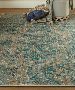 Best reviews of 😉 Feizy Rugs Weave & Wander Arsene Scroll Print Textured Rug, Aqua, 5'3"x7'6" ❤️ -Cheap Rugs Store 7691d1620185ab98 4310 w800 h800 b0 p0