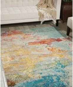 Brand new 👍 Nourison Celestial Modern Abstract Area Rug, Sealife, 2'2"x3'9" 👍