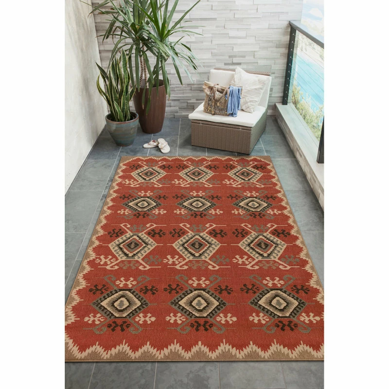 Deals ๐ Liora Manne Riviera Kilim Indoor/Outdoor Rug, Red, 7'10"x9'10" โค๏ธ 1 Deals ๐ Liora Manne Riviera Kilim Indoor/Outdoor Rug, Red, 7'10"x9'10" โค๏ธ