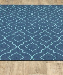 Buy 😀 Newcastle Home Madelina Lattice Navy And Blue Indoor Or Outdoor Area Rug, 6'7"x9'6" ✨ -Cheap Rugs Store 7aa109300ef507c4 7902 w800 h800 b0 p0