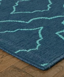 Buy 😀 Newcastle Home Madelina Lattice Navy And Blue Indoor Or Outdoor Area Rug, 6'7"x9'6" ✨ -Cheap Rugs Store 7b11197e0ef50796 7835 w800 h800 b0 p0