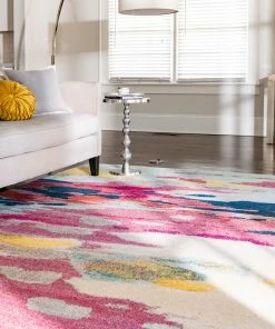 Promo 😍 Unique Loom Pink Laurnell Estrella 5' 0 X 8' 0 Area Rug 🎉