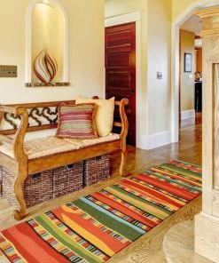 Deals 🧨 Liora Manne Ravella Fiesta Indoor/Outdoor Rug, Warm, 2'x8' Runner 🎉