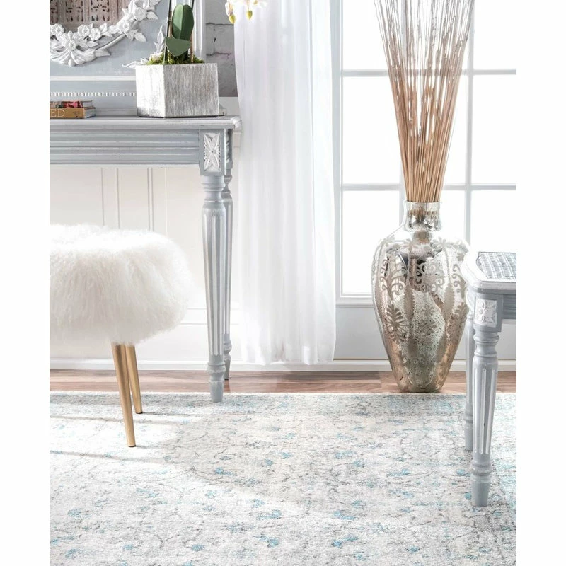 Cheap 💯 NuLOOM Mist Floral Vintage Rug, Aqua, 6'7"x9' 🤩 7 Cheap 💯 NuLOOM Mist Floral Vintage Rug, Aqua, 6'7"x9' 🤩 - Image 7