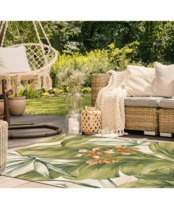 Cheapest 💯 Liora Manne Marina Tropical Leaf Indoor/Outdoor Rug, Cream, 7'10"x9'10" 🛒 -Cheap Rugs Store 7cf1702202d6e680 0313 w800 h800 b0 p0