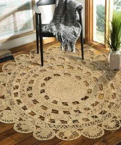 Promo 👏 Area Rugs Sunshine Organic Jute Braided Area Rug, 4' Round ⭐ -Cheap Rugs Store 80613e2b0fb436ce 9109 w800 h800 b0 p0