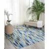Discount 👍 Nourison Waverly Sun N' Shade Abstract Seaglass 5'3" X 7'5" Indoor Outdoor Area Rug 😀