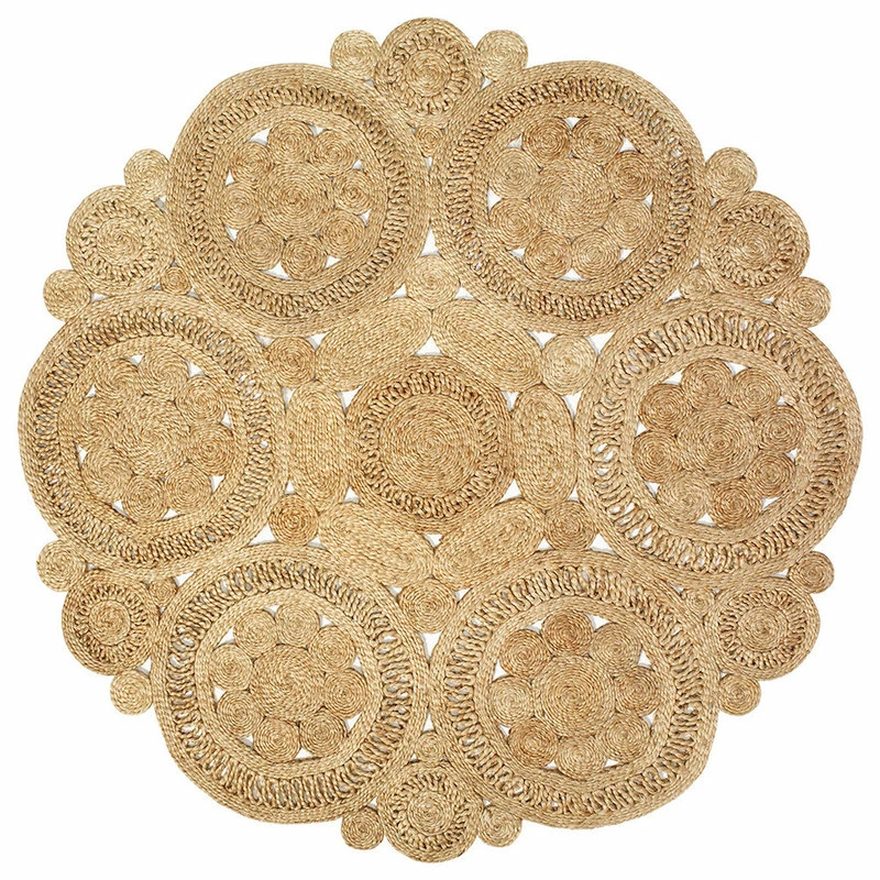 Wholesale ๐ Area Rugs Floral Fantasy Organic Jute Area Rug, 8' Round ๐ 2 Wholesale ๐ Area Rugs Floral Fantasy Organic Jute Area Rug, 8' Round ๐ - Image 2