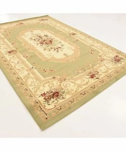 Flash Sale 🌟 Rug Unique Loom Versailles Green Rectangular 6' 0 X 9' 0 🧨