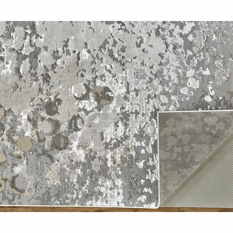 Best Pirce 🔔 Feizy Rugs Weave & Wander Orin Modern Metallic Fluid Rug, Silver/Gray, 8'x11' 😀 3 Best Pirce 🔔 Feizy Rugs Weave & Wander Orin Modern Metallic Fluid Rug, Silver/Gray, 8'x11' 😀 - Image 3