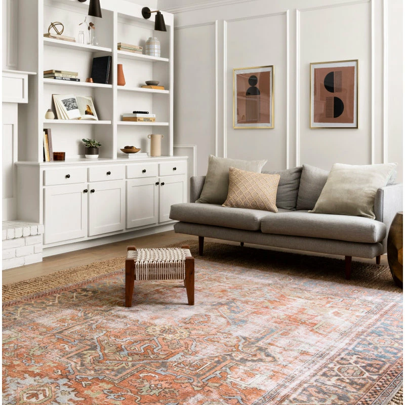 Best Pirce 😀 Loloi Rugs Terracotta, Sky Printed Polyester Loren Area Rug By Loloi, 7'6"x9'6" ⌛ 6 Best Pirce 😀 Loloi Rugs Terracotta, Sky Printed Polyester Loren Area Rug By Loloi, 7'6"x9'6" ⌛ - Image 6