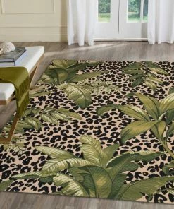 Brand new ๐งจ Liora Manne Marina Safari Indoor/Outdoor Rug, Green, 4'10"x7'6" ๐คฉ