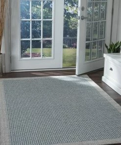 Hot Sale ✨ Tayse Rugs Largo Modern Solid Blue Rectangle Easy-Care Indoor/Outdoor Area Rug, 5'x7' 😉