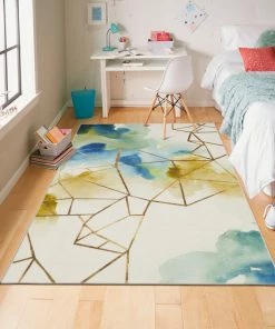 Best Pirce 🔔 Mohawk Home Mohawk Prismatic Illusion Water, 8'x10' 🎁 -Cheap Rugs Store 8fc1cce70086cf63 1124 w800 h800 b0 p0