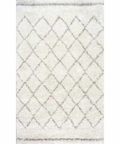 Coupon 👍 NuLOOM Moroccan Trellis Shag Rug, Ivory, 5'x8' 🎁 -Cheap Rugs Store 919194bf0e963309 2228 w800 h800 b1 p0