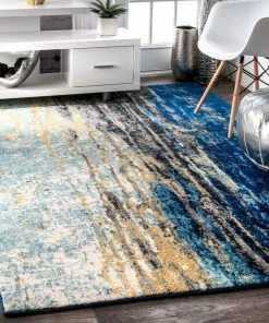 Deals 🌟 NuLOOM Katharina, Machine Made Area Rug, Blue, 5'x7'5" ❤️