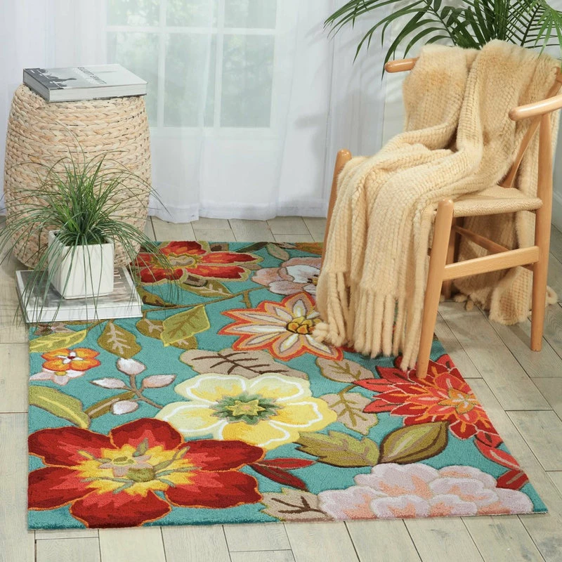 Outlet 🎉 Nourison Fantasy Area Rug, Aqua, 8'x10'6" 🥰 1 Outlet 🎉 Nourison Fantasy Area Rug, Aqua, 8'x10'6" 🥰
