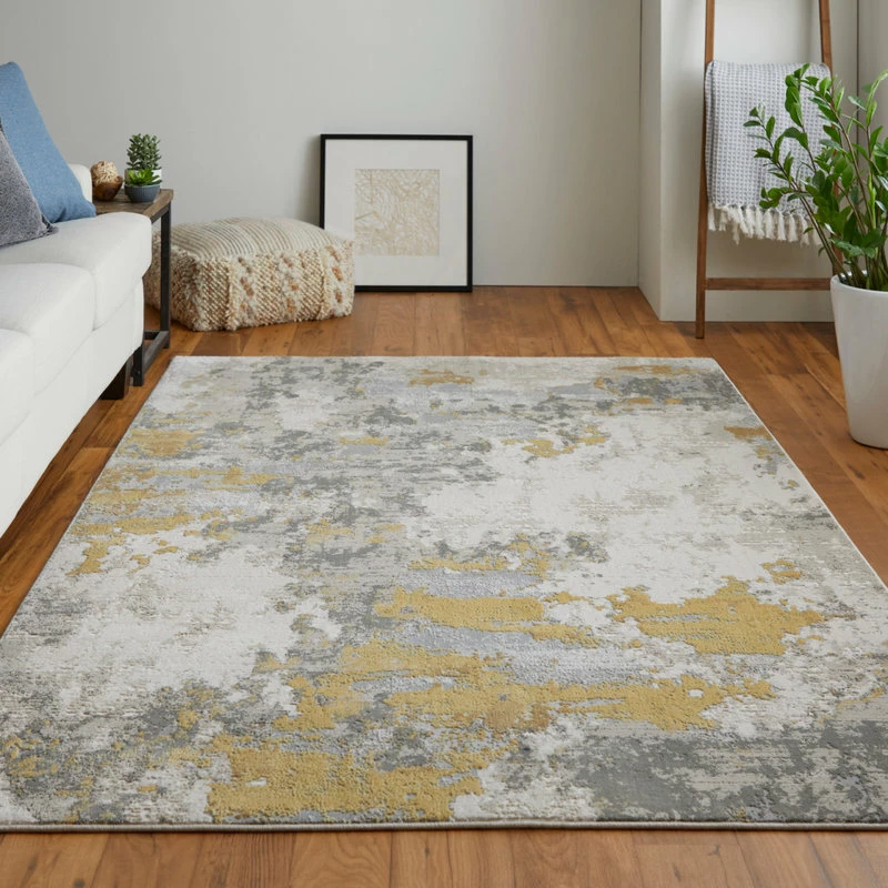 Outlet ❤️ Feizy Rugs Weave & Wander Vanhorn Contemporary Watercolor Rug, Gold/Birch, 5' X 8' 🛒 4 Outlet ❤️ Feizy Rugs Weave & Wander Vanhorn Contemporary Watercolor Rug, Gold/Birch, 5' X 8' 🛒 - Image 4