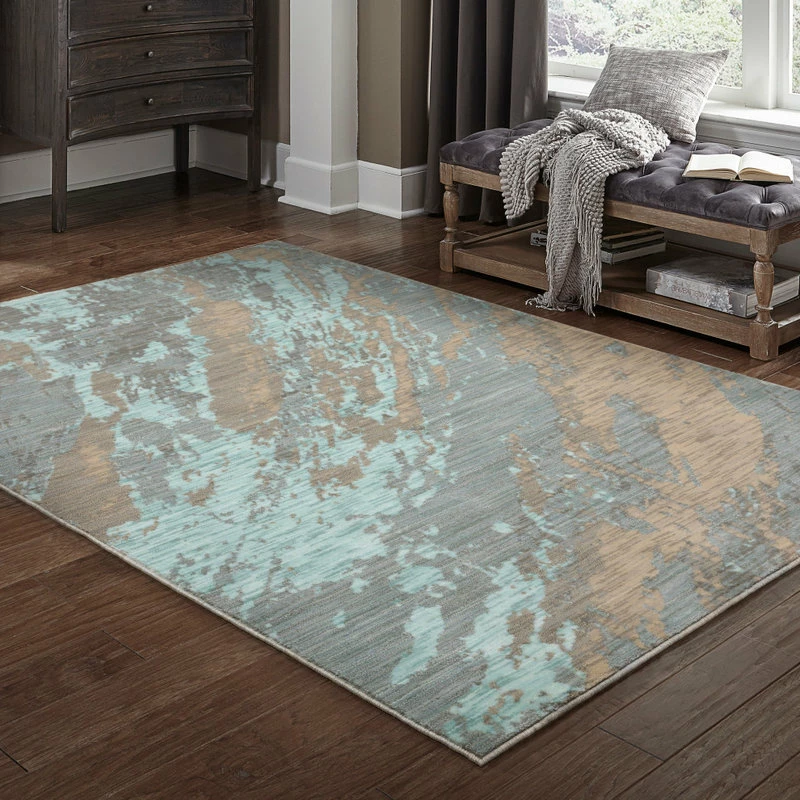 Discount ❤️ Newcastle Home Casa Marble Rug, Blue And Gray, 7'10"x10'10" 😀 9 Discount ❤️ Newcastle Home Casa Marble Rug, Blue And Gray, 7'10"x10'10" 😀 - Image 9