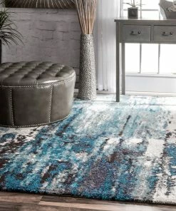 Deals ✔️ NuLOOM Winter Abstract Area Rug, Blue, 5'x8' 😉