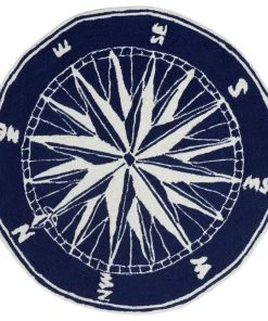 Best deal 🎁 Liora Manne Frontporch Compass Indoor/Outdoor Rug, Navy, 5' Round ❤️ -Cheap Rugs Store 98c1f78d086f448b 0168 w800 h800 b1 p0