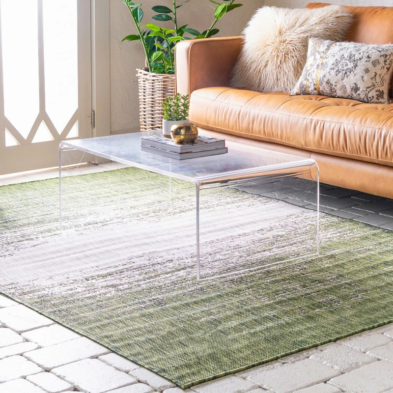 Flash Sale 😍 Unique Loom Green Ombre Outdoor 5' X 8' Area Rug 🤩 1 Flash Sale 😍 Unique Loom Green Ombre Outdoor 5' X 8' Area Rug 🤩