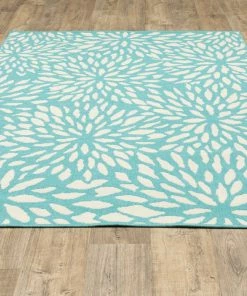 Flash Sale 😍 Newcastle Home Madelina Floral Blue And Ivory Indoor Or Outdoor Area Rug, 6'7"x9'6" 🔔 -Cheap Rugs Store 9f91ff3b0ef50691 7455 w800 h800 b0 p0