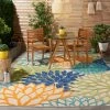 Coupon ⌛ Nourison Aloha Multicolor 8 Ft. X 11 Ft. Floral Contemporary Indoor/Outdoor Area Rug 🥰